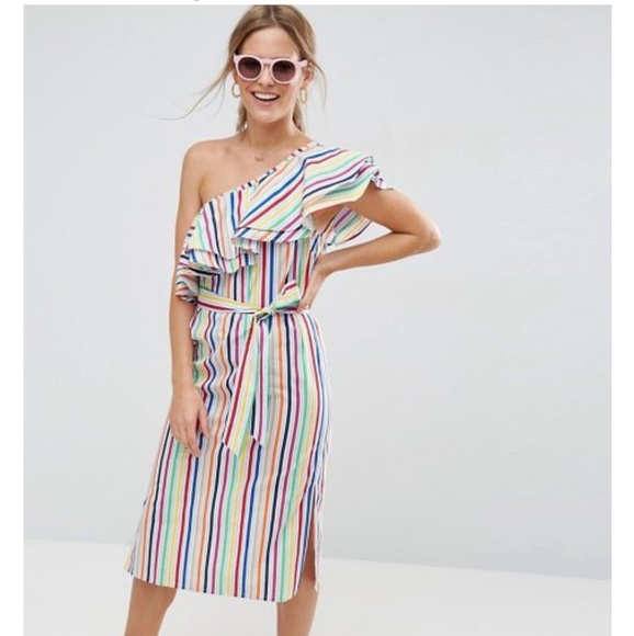 ASOS Dresses & Skirts - ASOS Striped Ruffle Dress